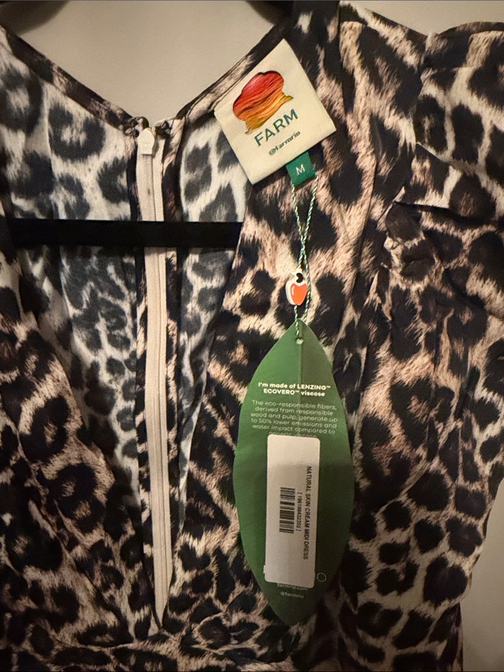 FARM Rio Leopard Print Maxi Dress in Black and Cream - Picture 2 of 5
